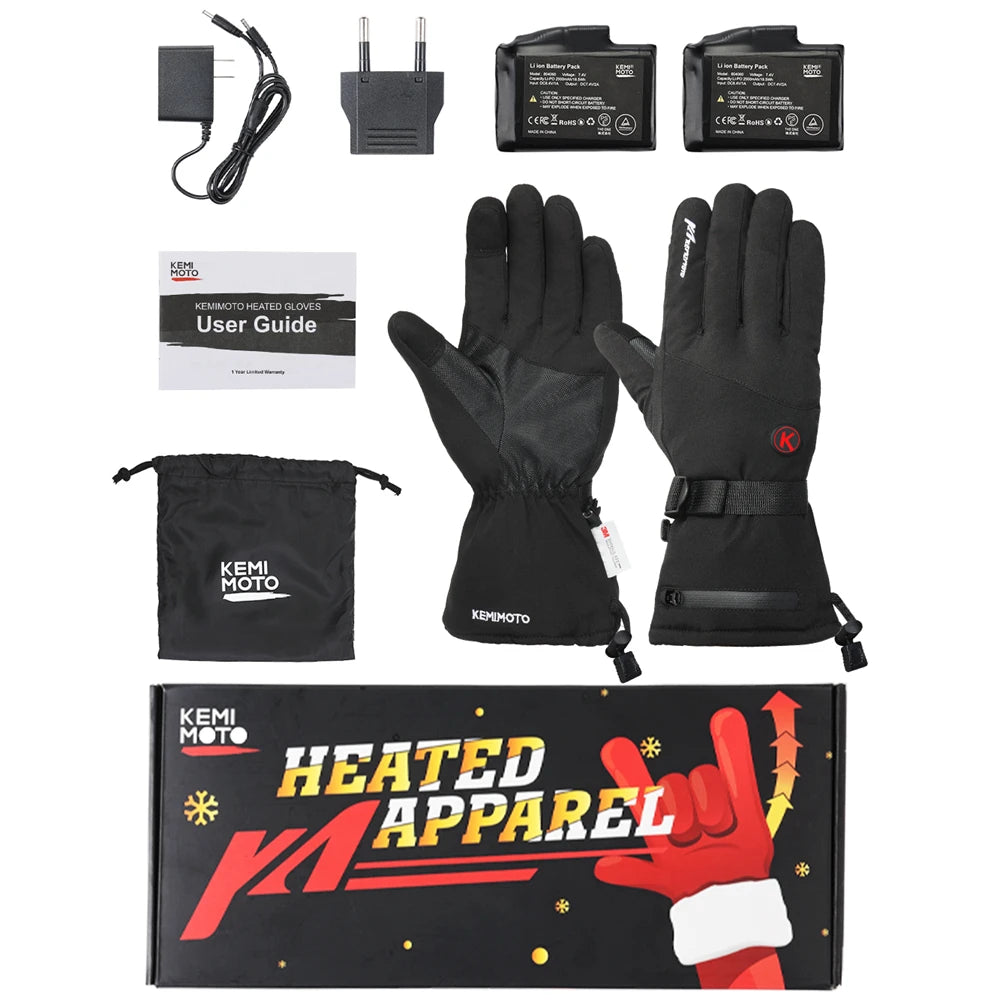 Heated Motorcycle Gloves – Waterproof, Touch Screen, Electric Thermal Gloves for Winter Sports - The Prime Shop