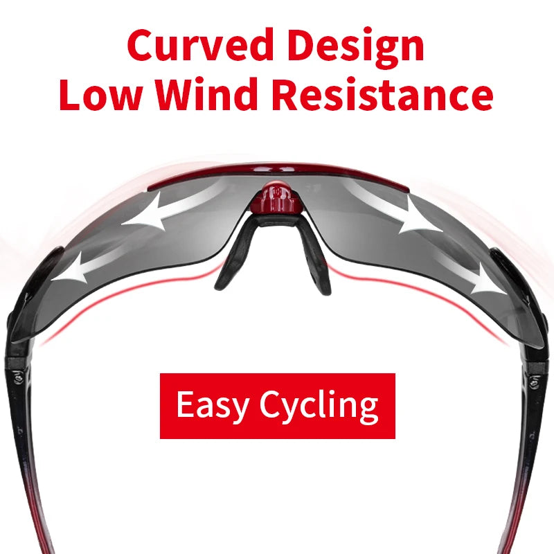 Polarized Cycling Glasses – Photochromic Sports Sunglasses with Multi-Lens for MTB & Outdoor Rides