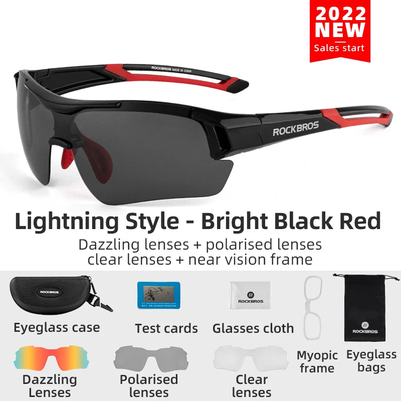 Polarized Cycling Glasses – Photochromic Sports Sunglasses with Multi-Lens for MTB & Outdoor Rides