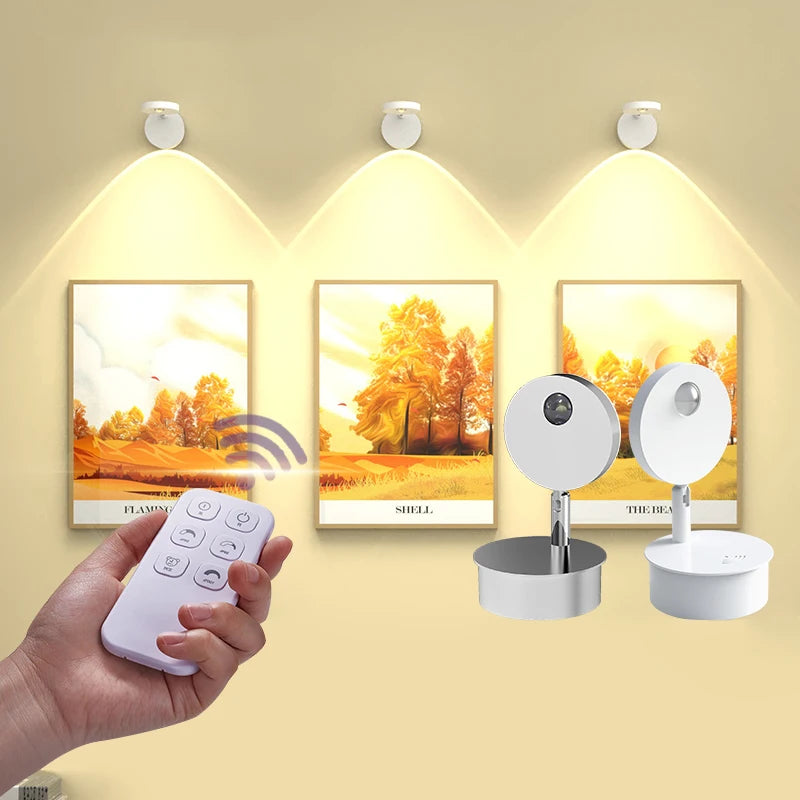 LED Wall Lamp – Indoor Decorative Light with Remote, Dimmable, USB Rechargeable, Ideal for Living Room or Stairs - The Prime Shop