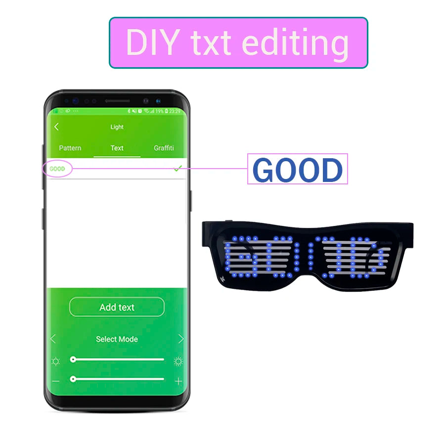 Magic Bluetooth LED Party Glasses – APP-Controlled Luminous Glow Glasses for DJs & Events