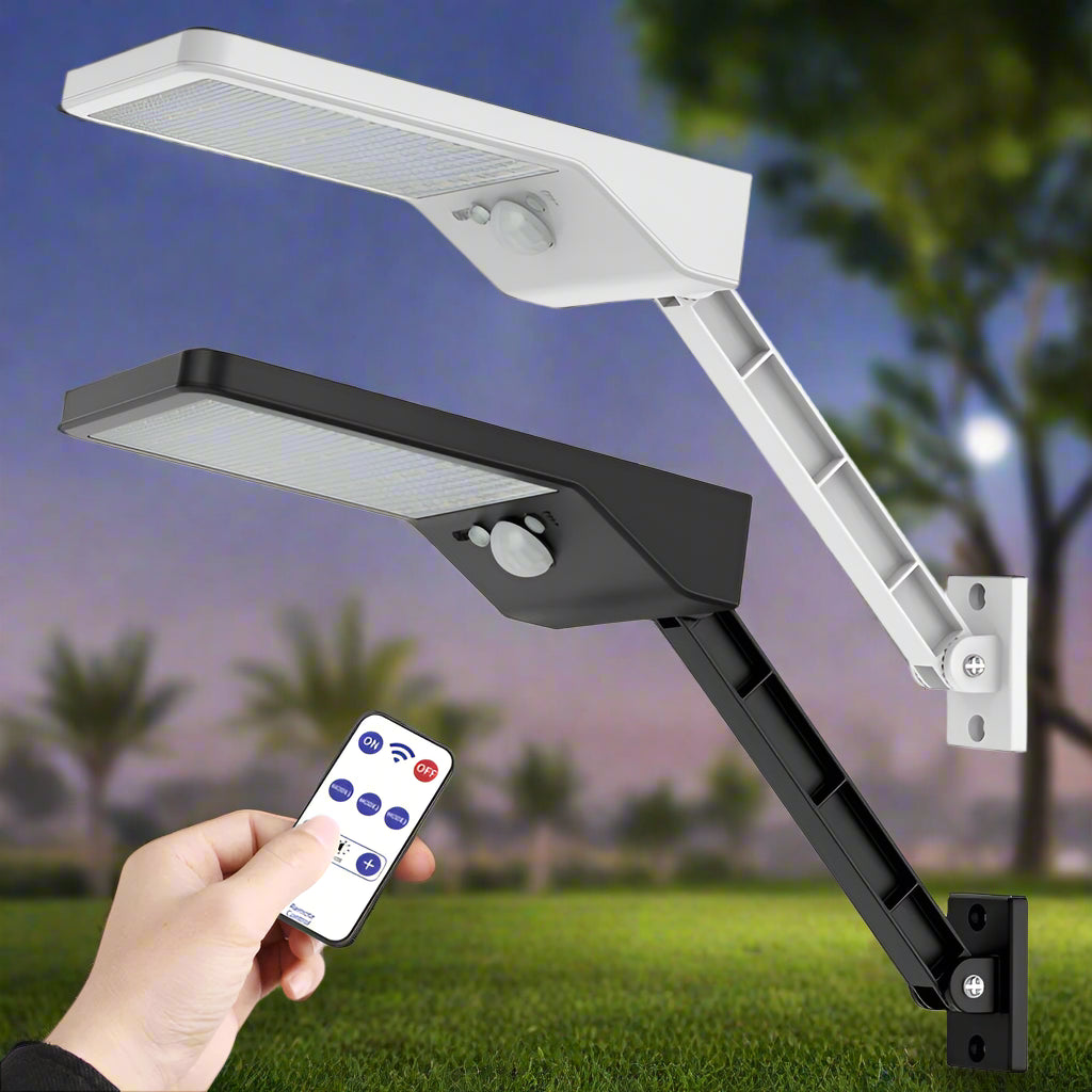 QLTEG 48 LED 800 LM Outdoor Solar Power Street Wall Lamp PIR Motion Sensor Garden Security Waterproof remote control solar light - The Prime Shop