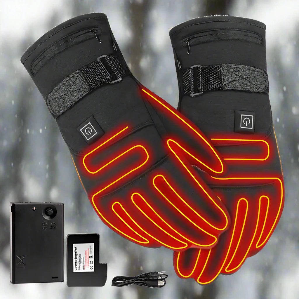 Heated Gloves for Winter – 3.7V Rechargeable Battery Electric Hand Warmers for Skiing, Fishing, Cycling - The Prime Shop
