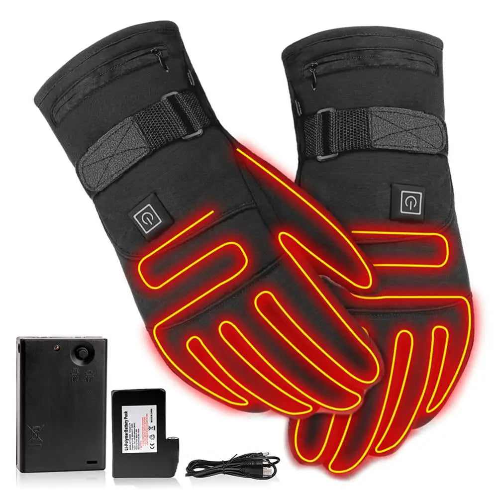 Heated Gloves for Winter – 3.7V Rechargeable Battery Electric Hand Warmers for Skiing, Fishing, Cycling - The Prime Shop