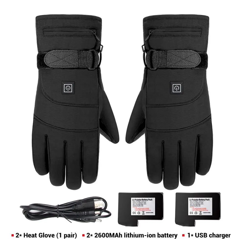 Heated Gloves for Winter – 3.7V Rechargeable Battery Electric Hand Warmers for Skiing, Fishing, Cycling - The Prime Shop