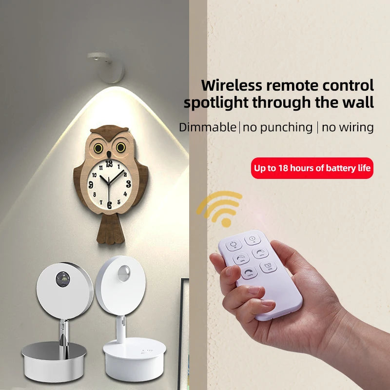 LED Wall Lamp – Indoor Decorative Light with Remote, Dimmable, USB Rechargeable, Ideal for Living Room or Stairs - The Prime Shop