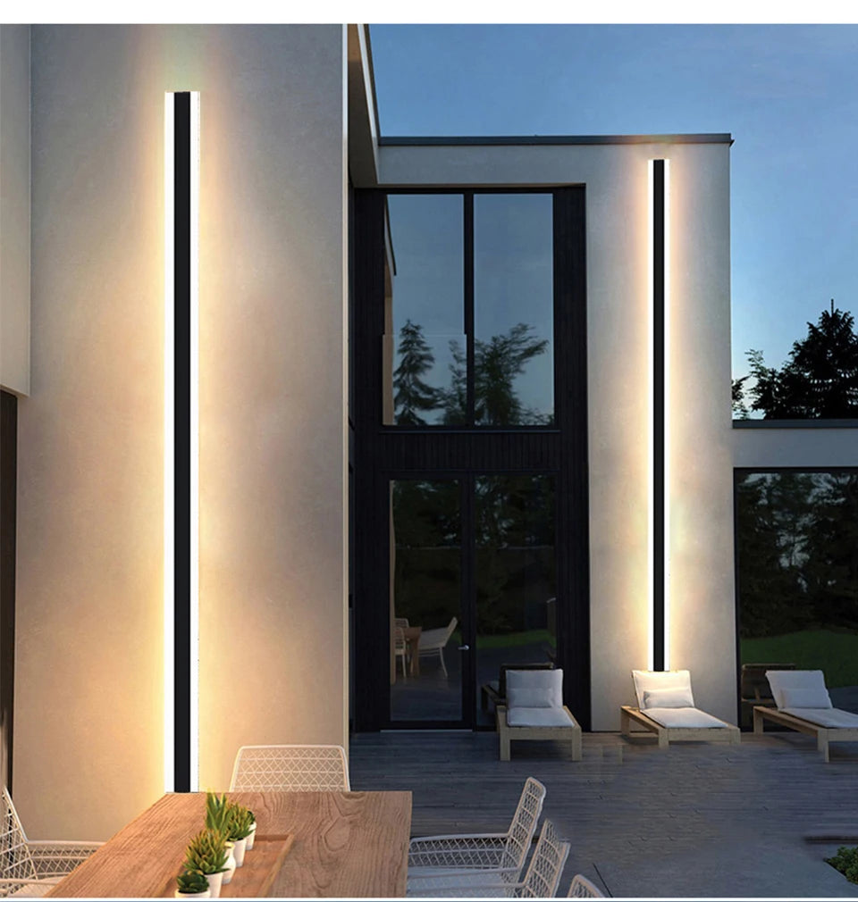 Modern Waterproof LED Wall Lamp – Outdoor Aluminum Strip Light, IP65 Garden Porch Sconce - The Prime Shop