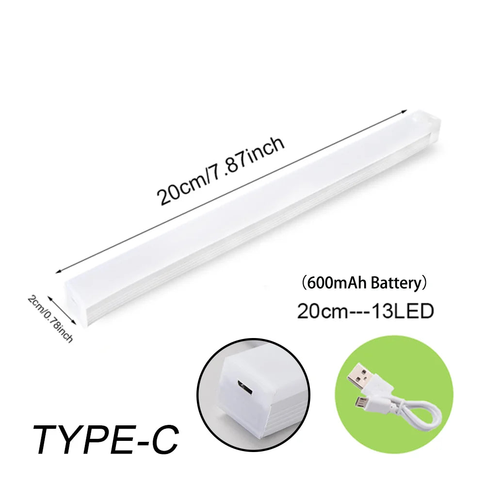 Motion Sensor Wireless LED Night Light, Type-C Rechargeable Cabinet Lamp for Kitchen & Stairs