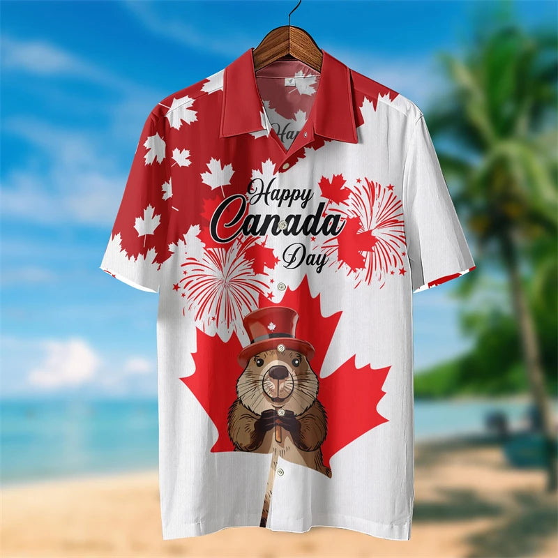 Happy Canada Day 3D Shirt – Maple Leaf Patriotic Tee for Men & Women