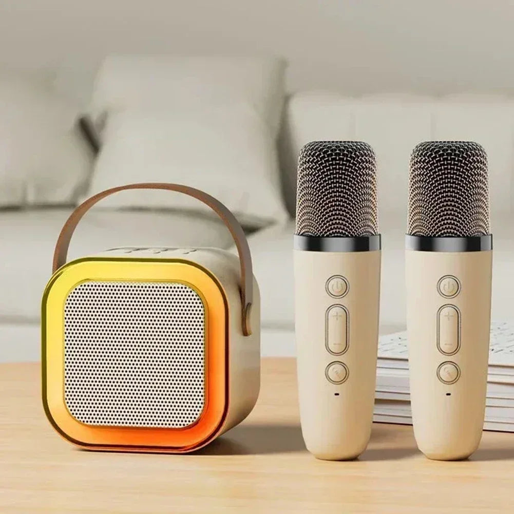 Portable Karaoke Machine Bluetooth 5.3 PA Speaker with 1-2 Wireless Microphones