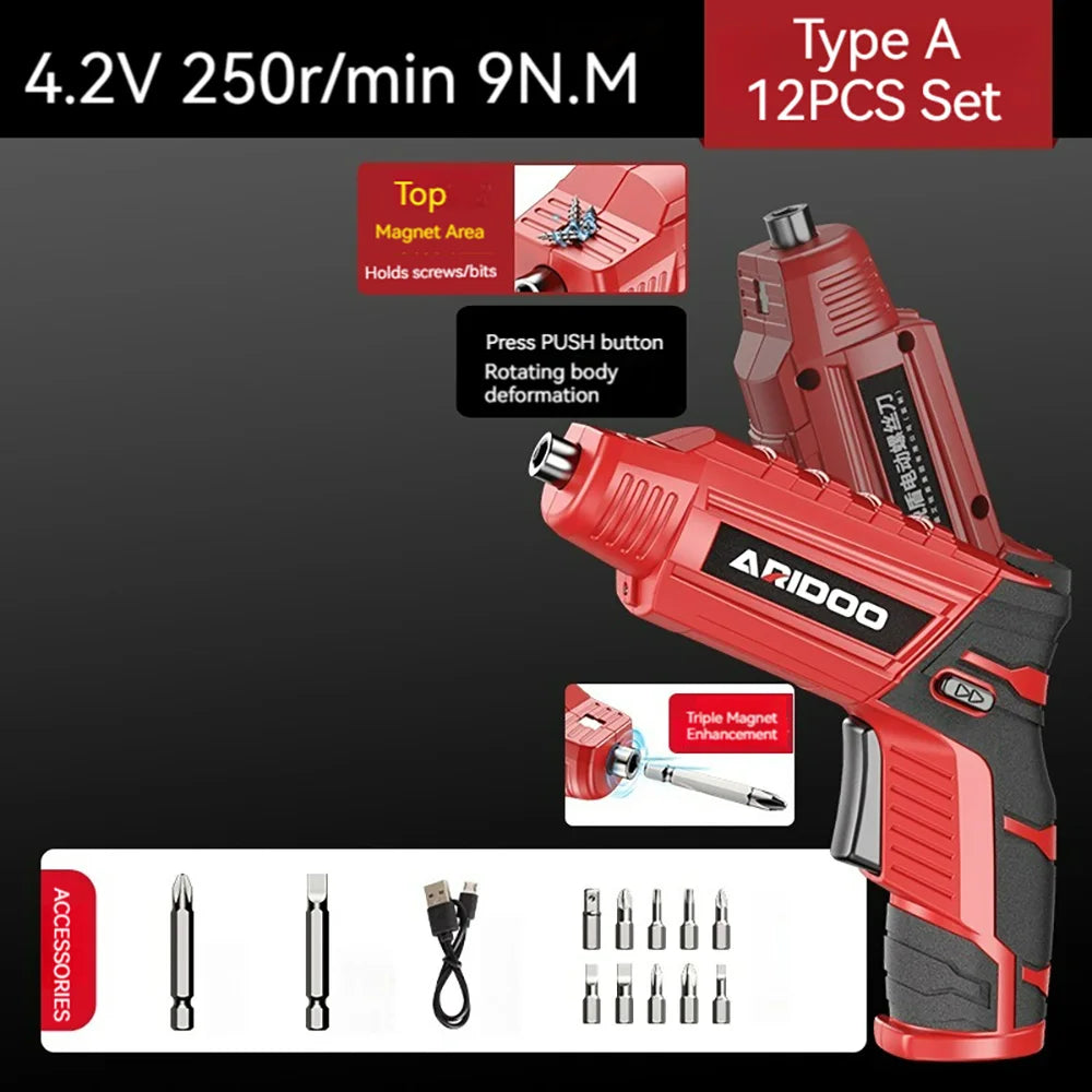 Portable Electric Screwdriver – Compact, Rechargeable Tool for Easy DIY Projects - The Prime Shop