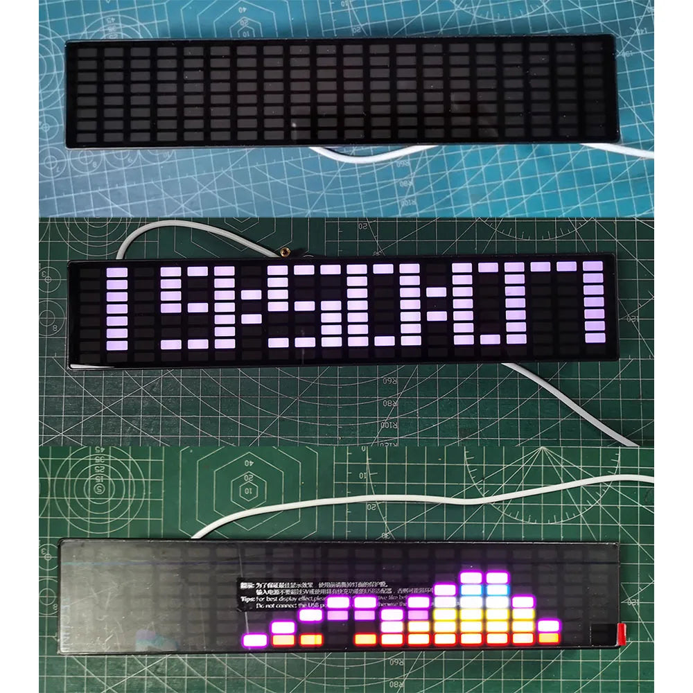 Magic 160-Color LED Music Spectrum Display – Rhythm Light & Digital Clock for Car Audio