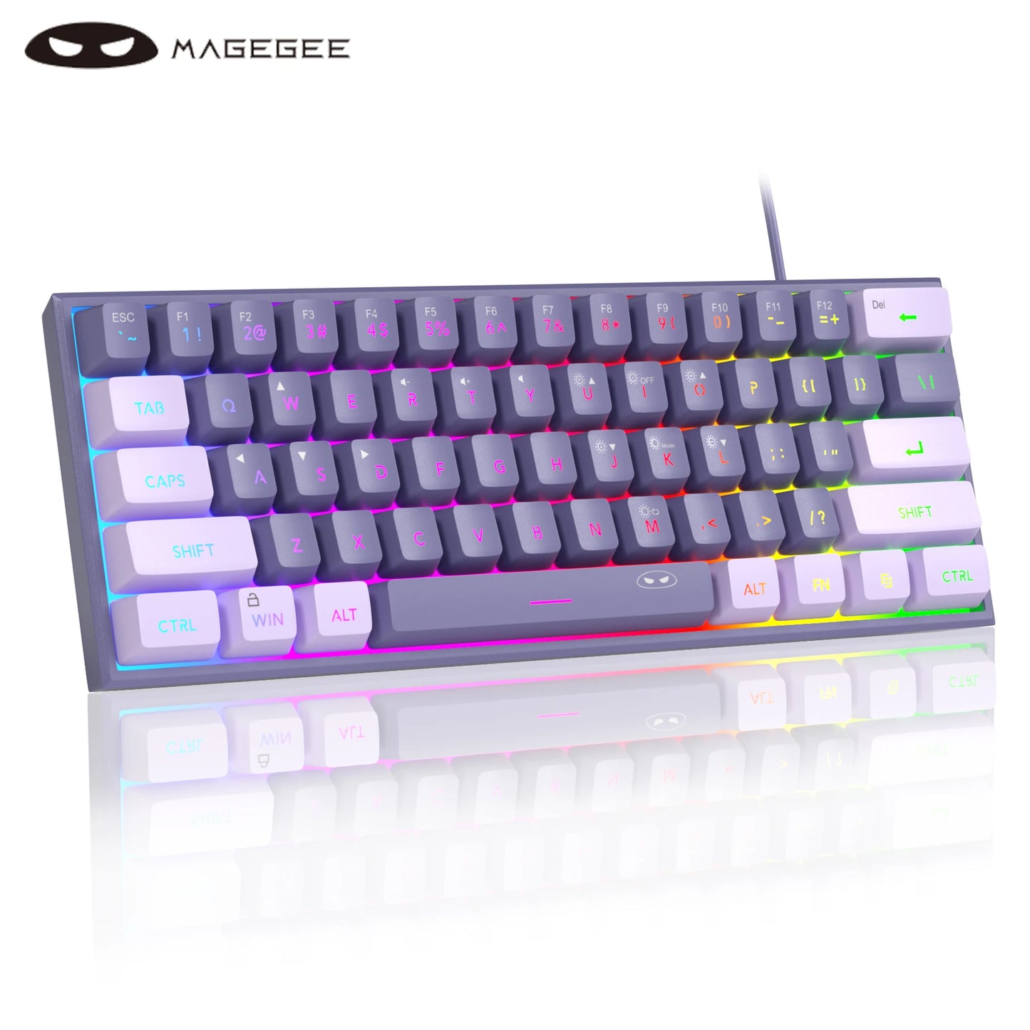 Mini Gaming Keyboard – RGB Backlit, 61-Key Compact, Waterproof & Ergonomic TS91 Design