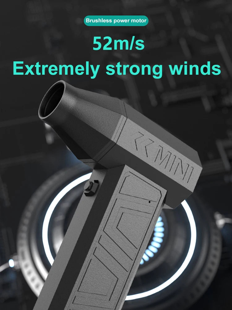 Powerful Air Blower Vacuum Dust Cleaner Type-C Charging Strong Winds Brushless