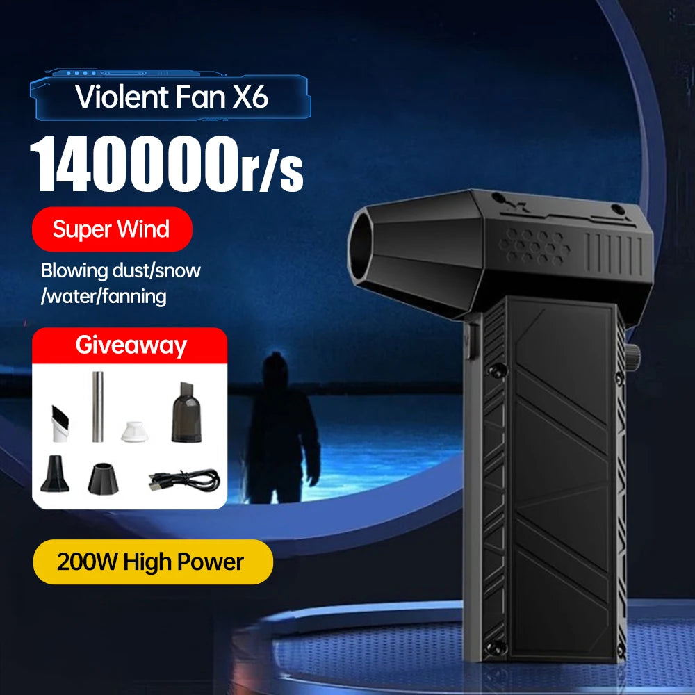 X6 140000RPM Powerful Air Blower – Type-C Rechargeable Turbo Jet Vacuum Dust Cleaner