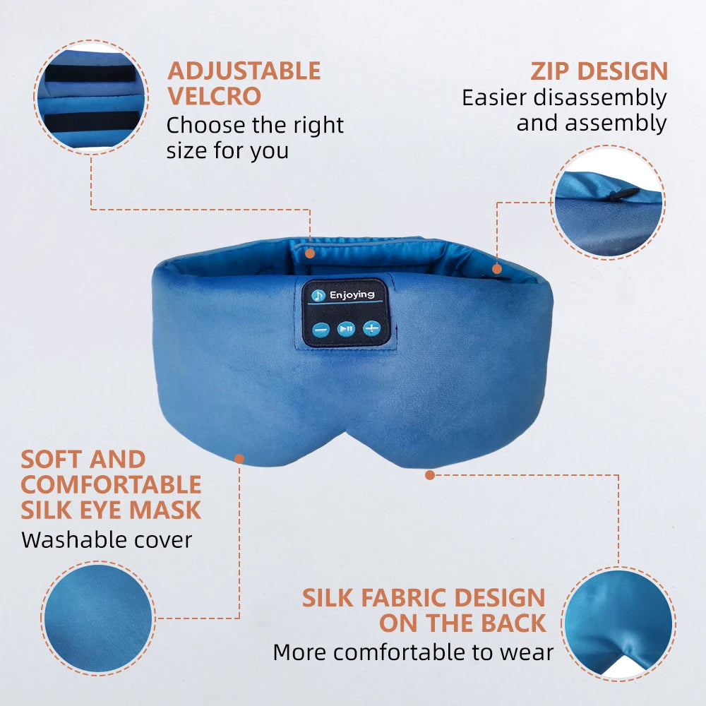 Eye Mask with Bluetooth Headphones – Adjustable Music Sleep Mask for Comfort and Insomnia - The Prime Shop