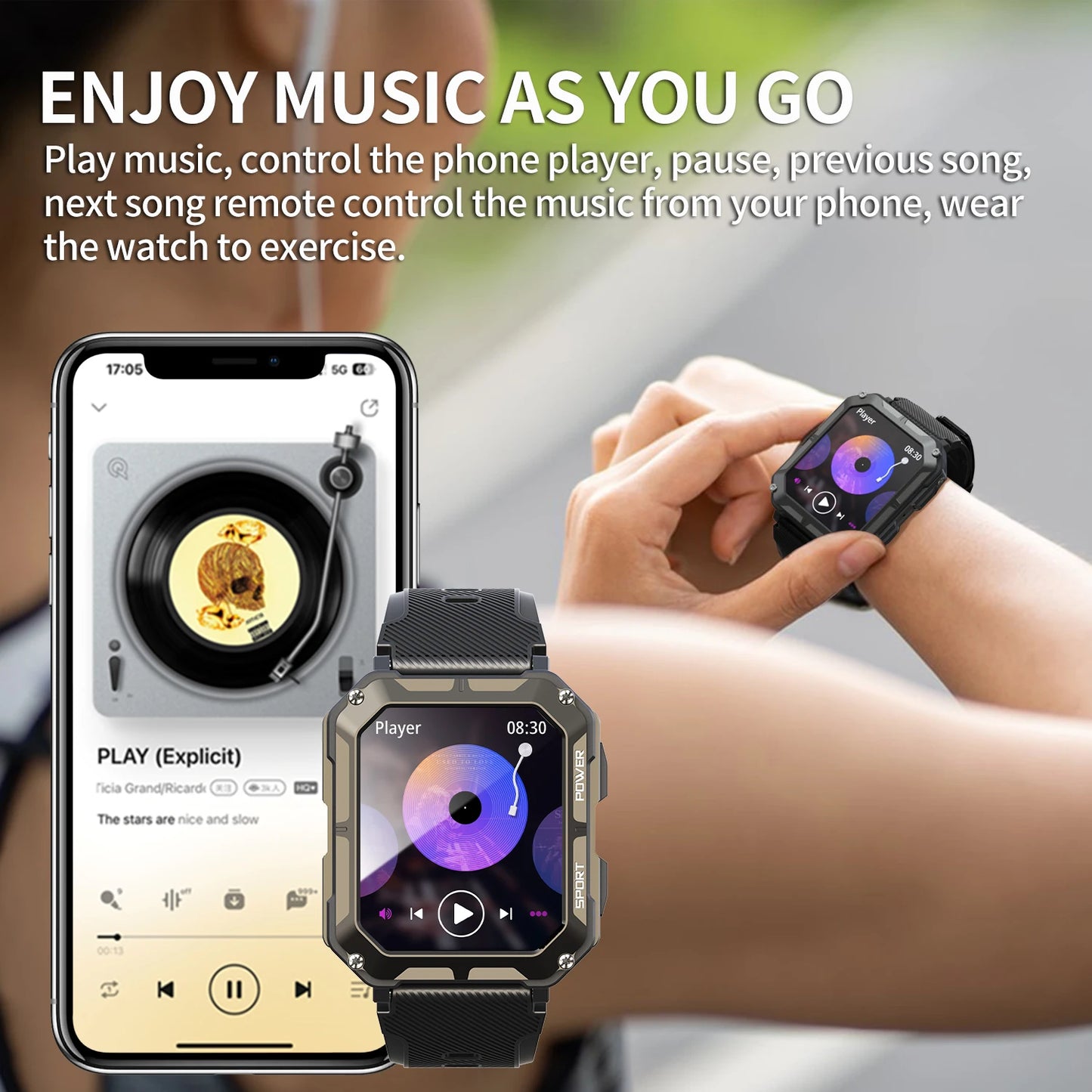 Pro Smart Watch C20 – Voice Assistant, Wireless Call, IP68 Waterproof for Android & iOS