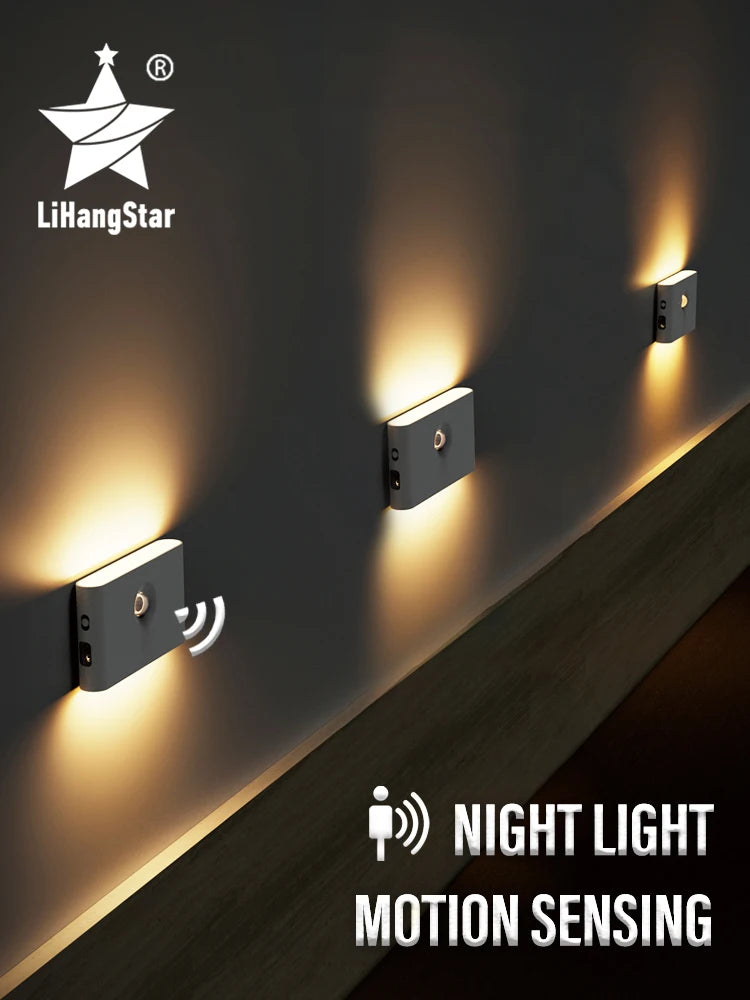 LED Induction Night Light, Wireless USB Rechargeable, Motion Sensor for Bedroom, Corridor, Cabinet