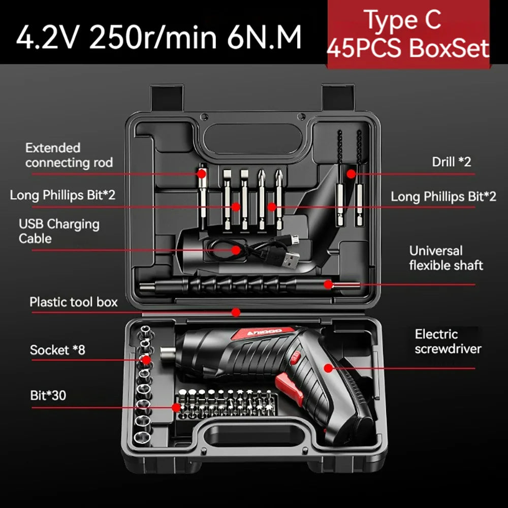 Portable Electric Screwdriver – Compact, Rechargeable Tool for Easy DIY Projects - The Prime Shop