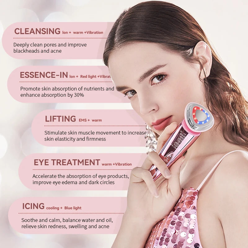 Ion Microcurrent Facial Massager – Mini Beauty Device for Deep Cleaning and Tightening - The Prime Shop