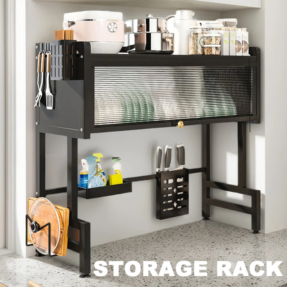 3-Tier Over-the-Sink Dish Rack – Steel Kitchen Organizer with Cover & Drain Shelf System