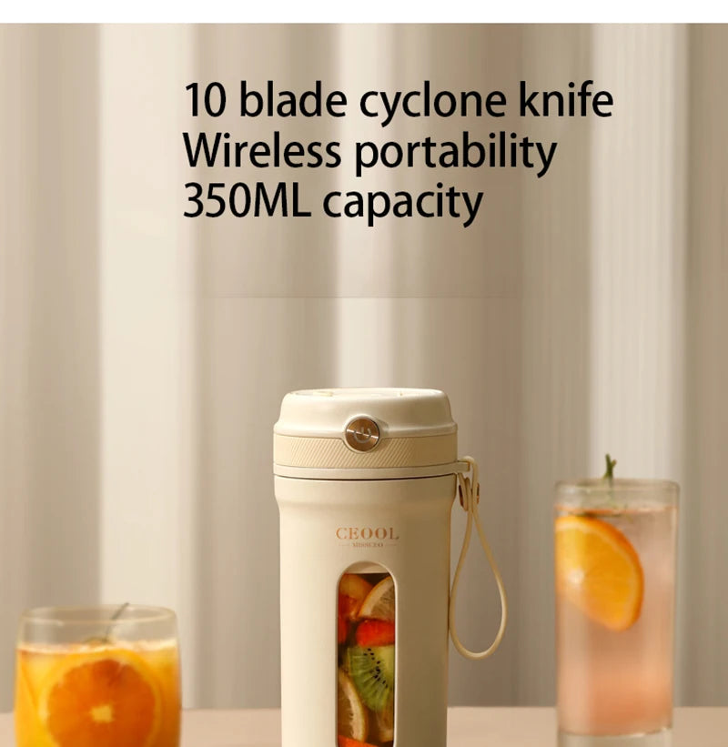 Electric Portable Blender 350ml – USB Rechargeable Juicer for Smoothies and Juices - The Prime Shop