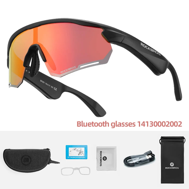 Cycling Glasses – Bluetooth Polarized, UV400 Protection, MP3 & Call Support, 120mAh Battery