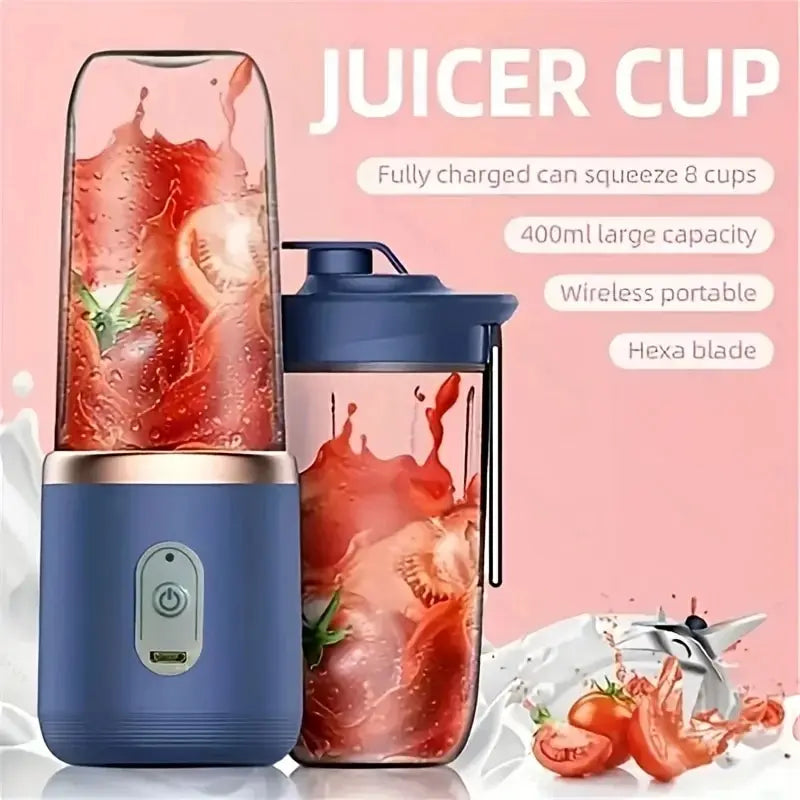 Portable Blender Bottle Electric 6 Blades Multifunction Juice Blender Fresh Juice Smoothie Blender Ice CrushCup Food Processor - The Prime Shop