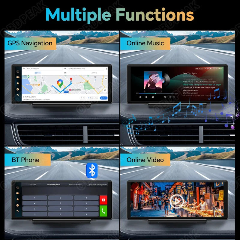 4G Dual Lens 10.26" Dash Cam – Android 13, GPS, CarPlay - The Prime Shop
