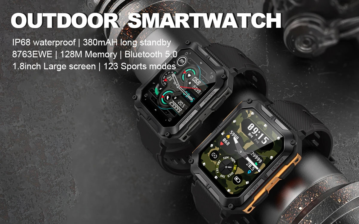 Pro Smart Watch C20 – Voice Assistant, Wireless Call, IP68 Waterproof for Android & iOS