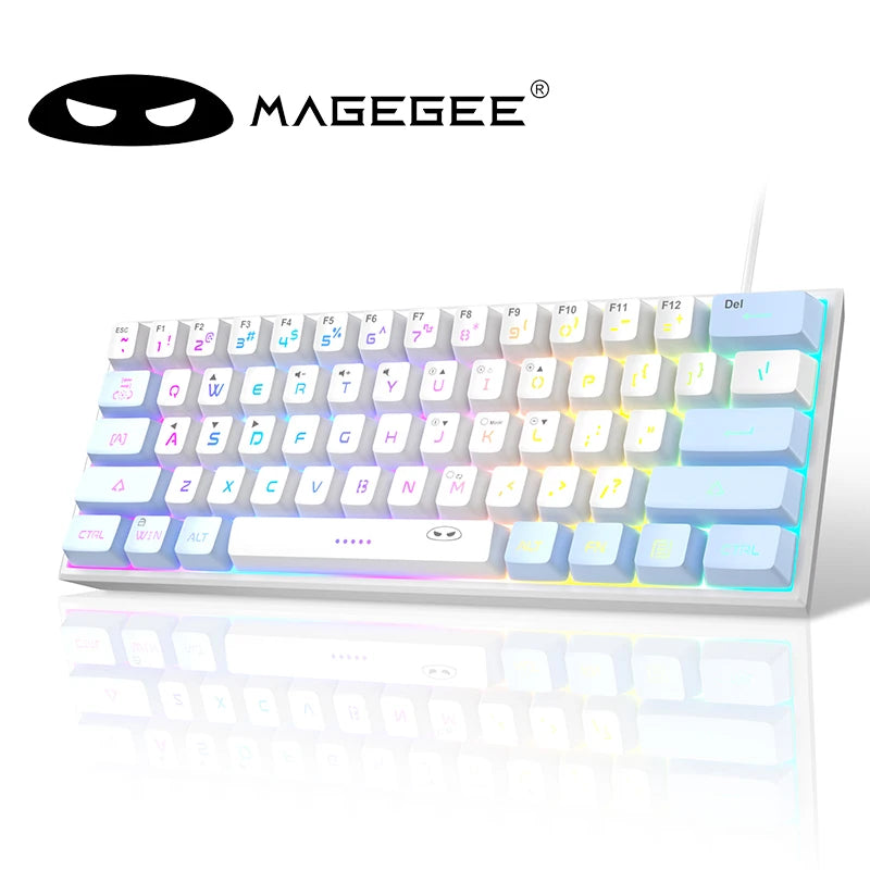 Mini Gaming Keyboard – RGB Backlit, 61-Key Compact, Waterproof & Ergonomic TS91 Design