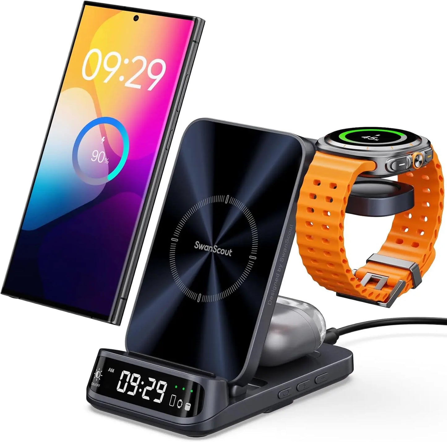 Wireless Charging Station – For Samsung S25/S24 Ultra, Z Flip/Fold, Galaxy Watch 7 & Buds 3