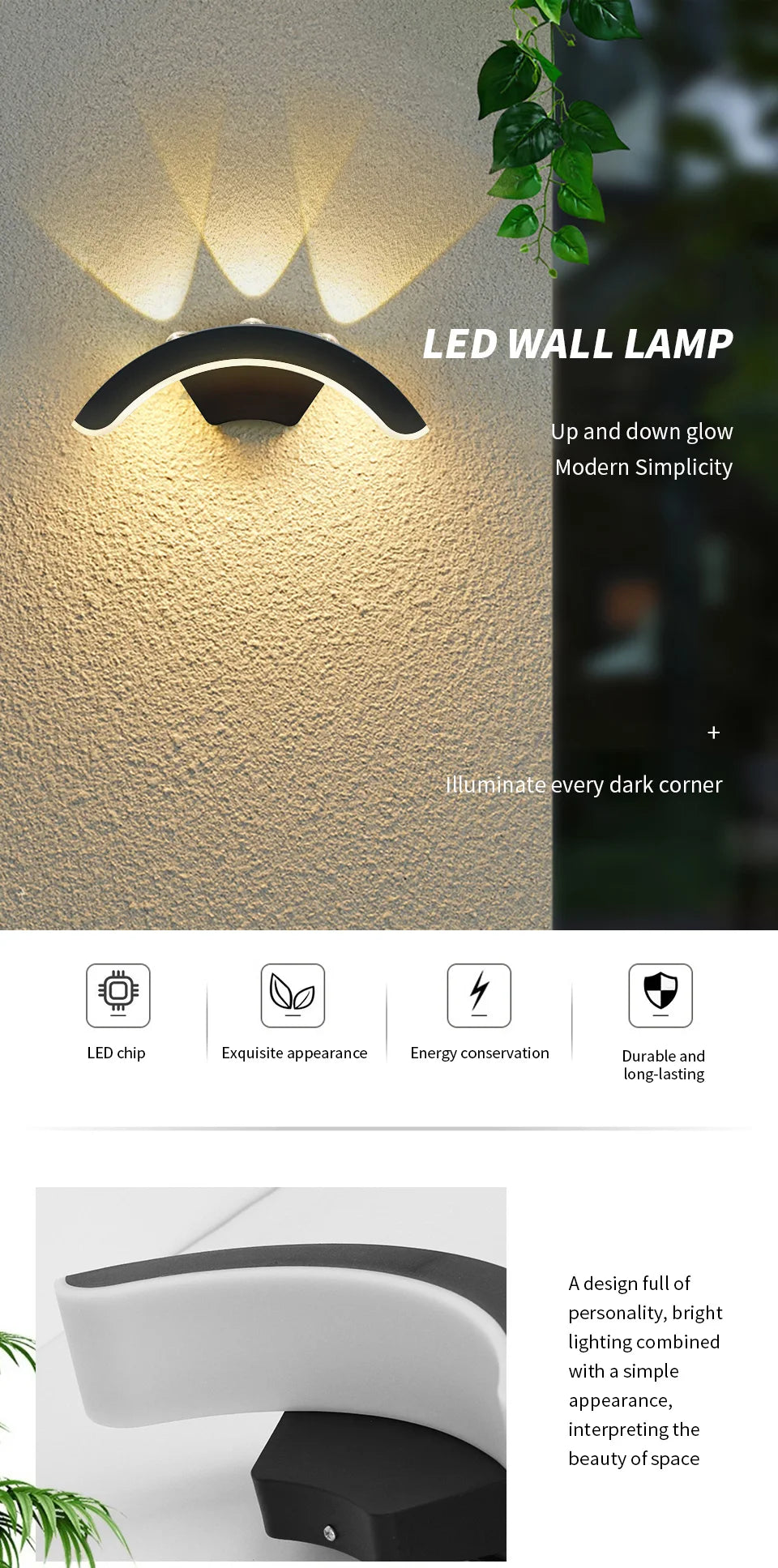 LED Outdoor Wall Light with Motion Sensor – Waterproof, Modern, 16W/10W - The Prime Shop