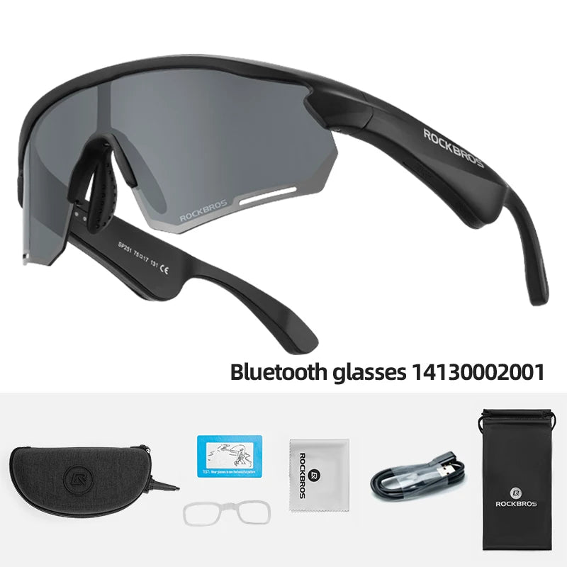 Cycling Glasses – Bluetooth Polarized, UV400 Protection, MP3 & Call Support, 120mAh Battery