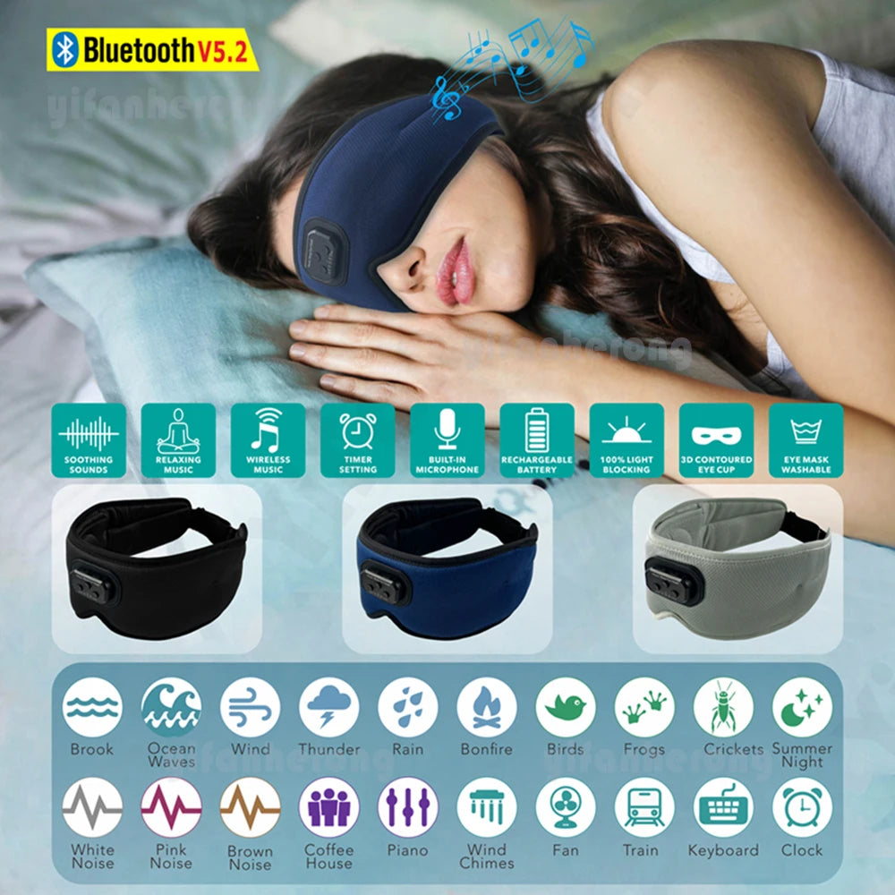 Bluetooth Sleep Mask with White Noise and Mic – Relaxing, Comfortable Sleep Solution - The Prime Shop