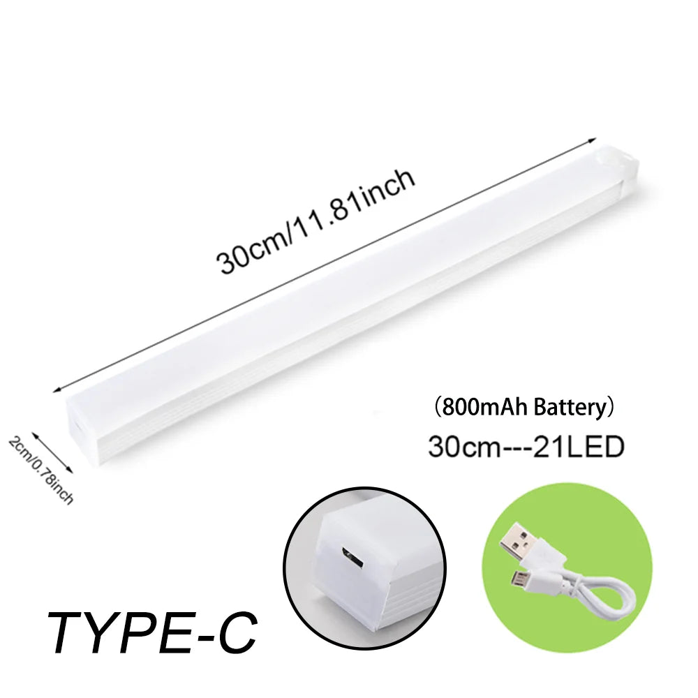 Motion Sensor Wireless LED Night Light, Type-C Rechargeable Cabinet Lamp for Kitchen & Stairs