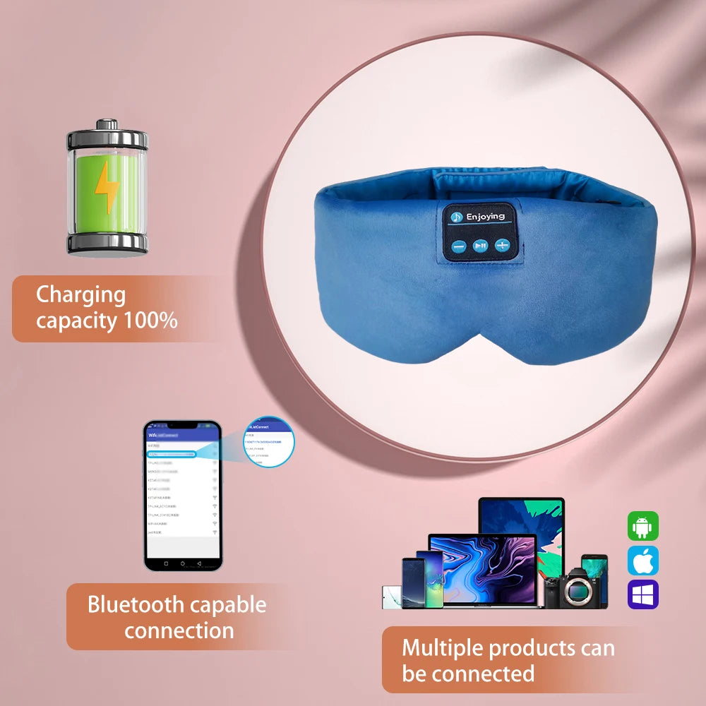 Eye Mask with Bluetooth Headphones – Adjustable Music Sleep Mask for Comfort and Insomnia - The Prime Shop