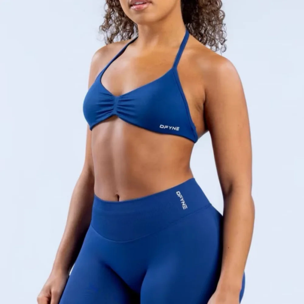 Seamless Strappy Sports Impact Bra – Supportive & Breathable for Yoga, Gym & Running