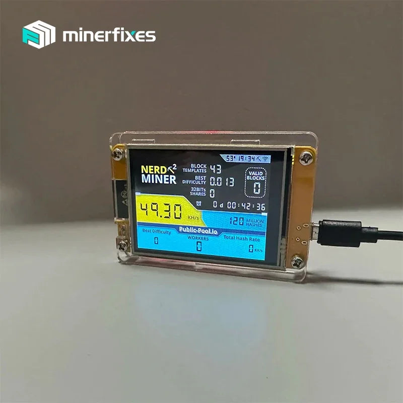 NerdMiner V3 2.8-Inch BTC Solo Lottery Miner – Crypto Bitcoin Solo Mining Machine