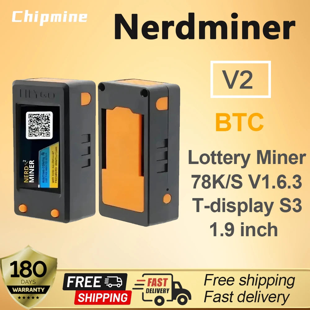 Nerdminer V2 Firmware 1.6.3 T-Display S3 Board 78K/S Hashrate BTC Solo Miner