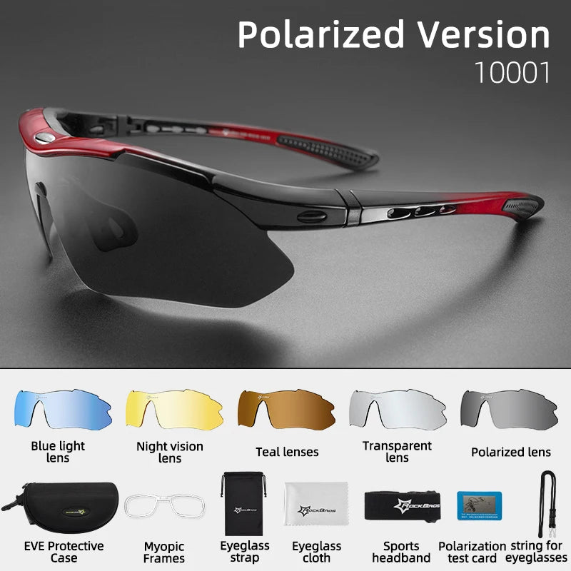 Polarized Cycling Glasses – Photochromic Sports Sunglasses with Multi-Lens for MTB & Outdoor Rides