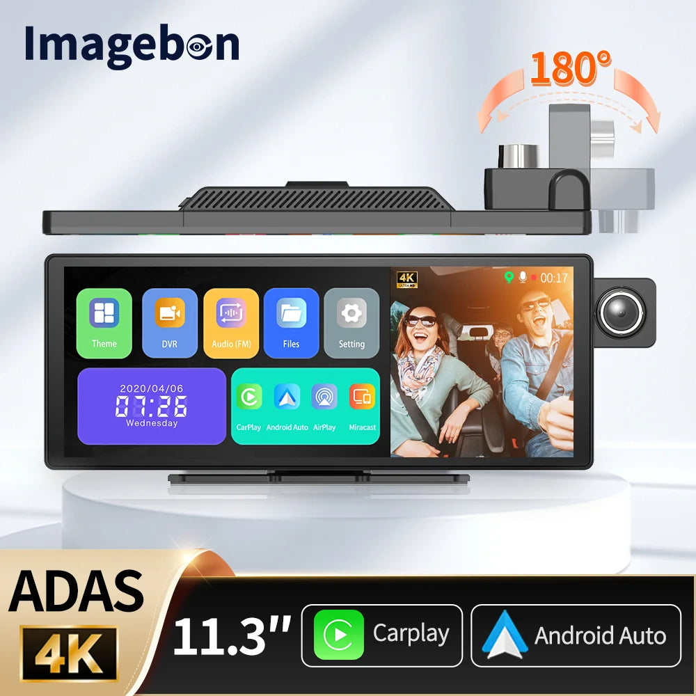 Dash Cam – 11.3" 4K High-Resolution Car Video Recorder with Advanced Features - The Prime Shop