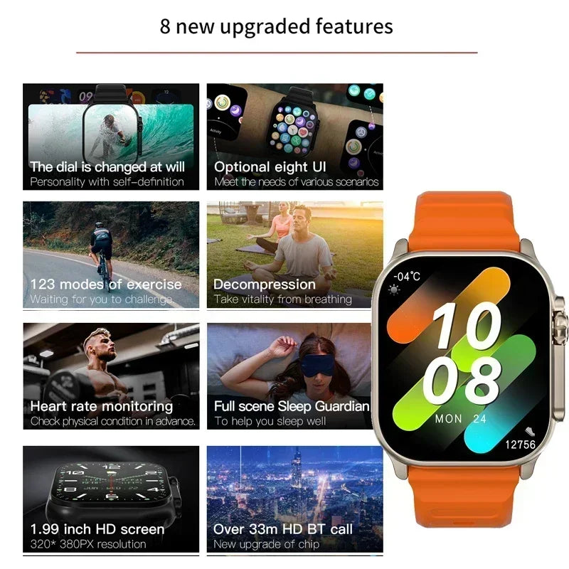 T800 U2 Smart Watch 49mm with GPS, NFC, Bluetooth, Wireless Charging, Games - The Prime Shop