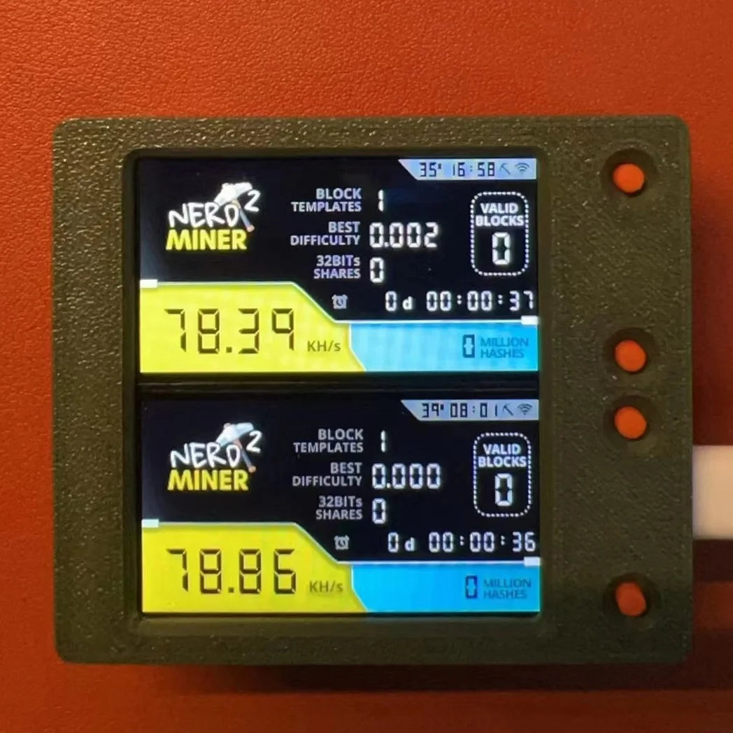 Nerdminer V2 Firmware 1.6.3 T-Display S3 Board 78K/S Hashrate BTC Solo Miner