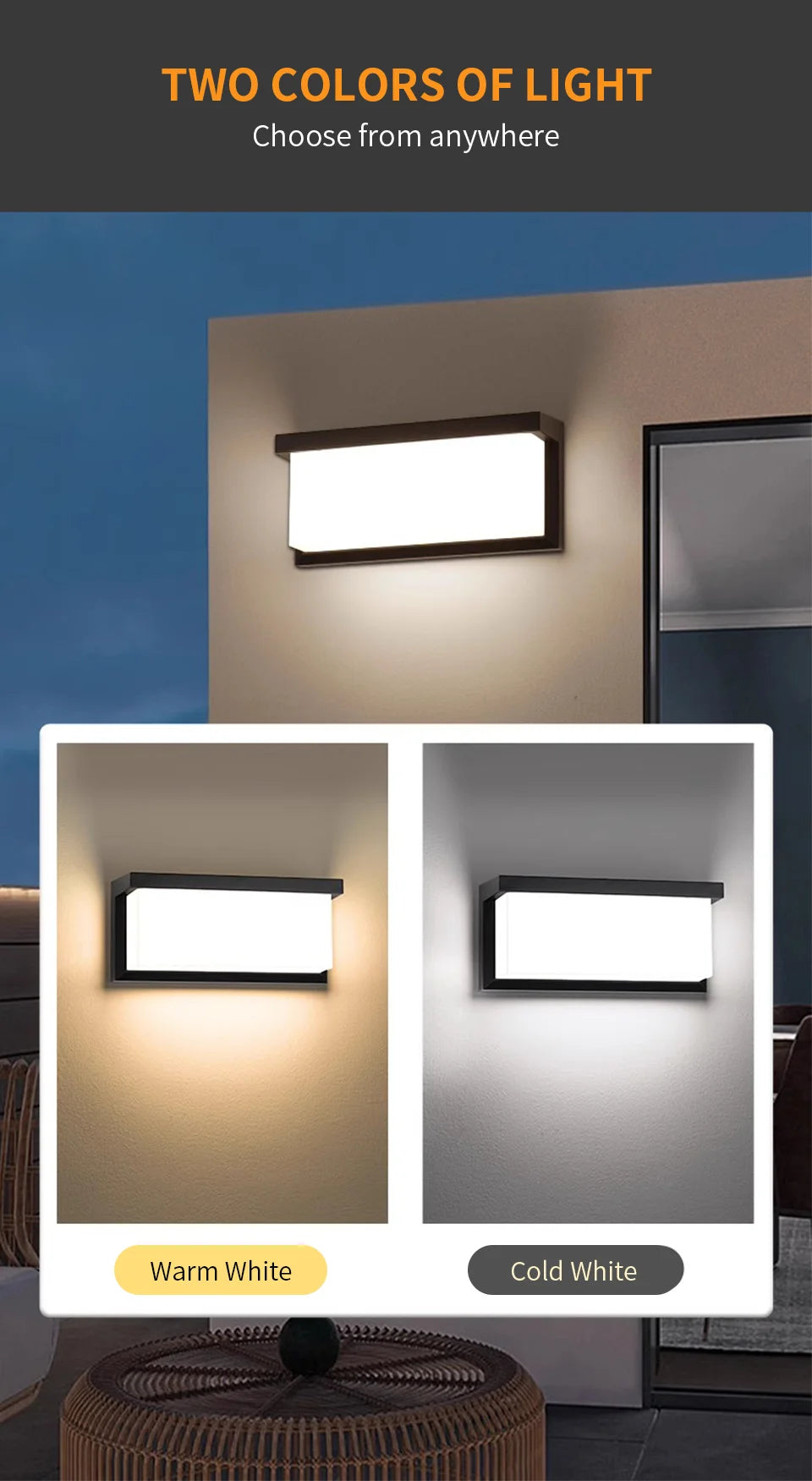 LED Outdoor Wall Light with Motion Sensor – Waterproof, Modern, 16W/10W - The Prime Shop
