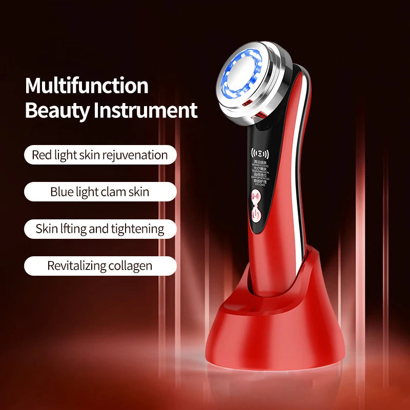 Microcurrent Facial Massager – Skin Rejuvenation Beauty Tool in Pink/Green/Red - The Prime Shop