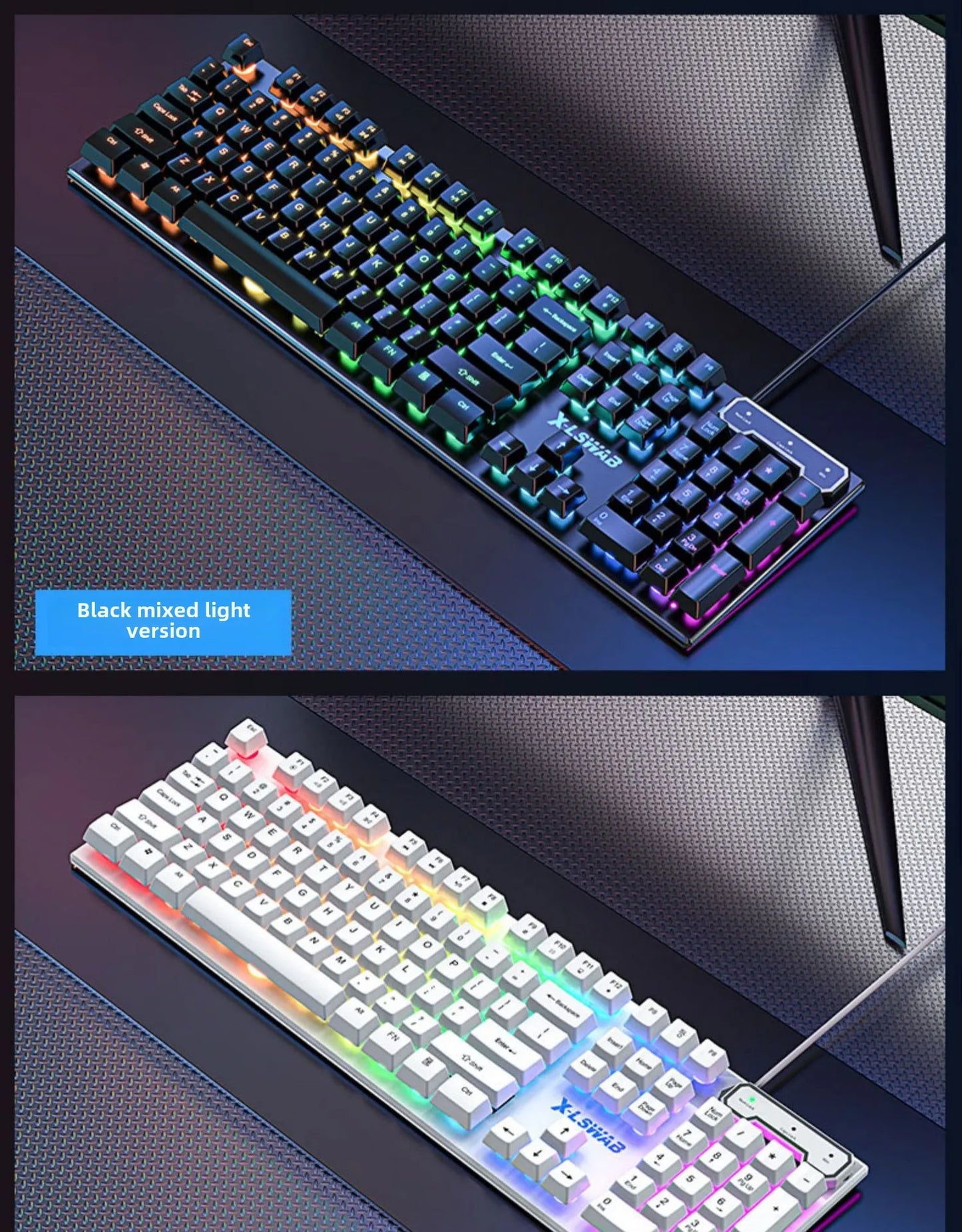 Wired USB RGB Gaming Keyboard & Mouse Combo – Ergonomic, Waterproof Set for Desktop Gamers