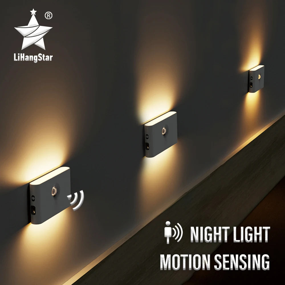 LED Induction Night Light, Wireless USB Rechargeable, Motion Sensor for Bedroom, Corridor, Cabinet