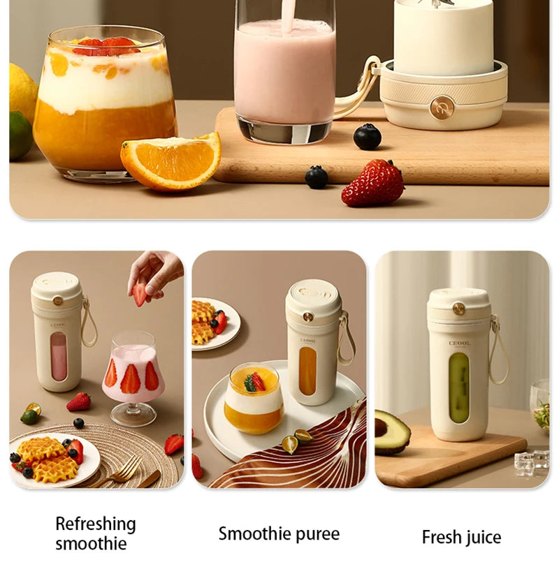 Electric Portable Blender 350ml – USB Rechargeable Juicer for Smoothies and Juices - The Prime Shop