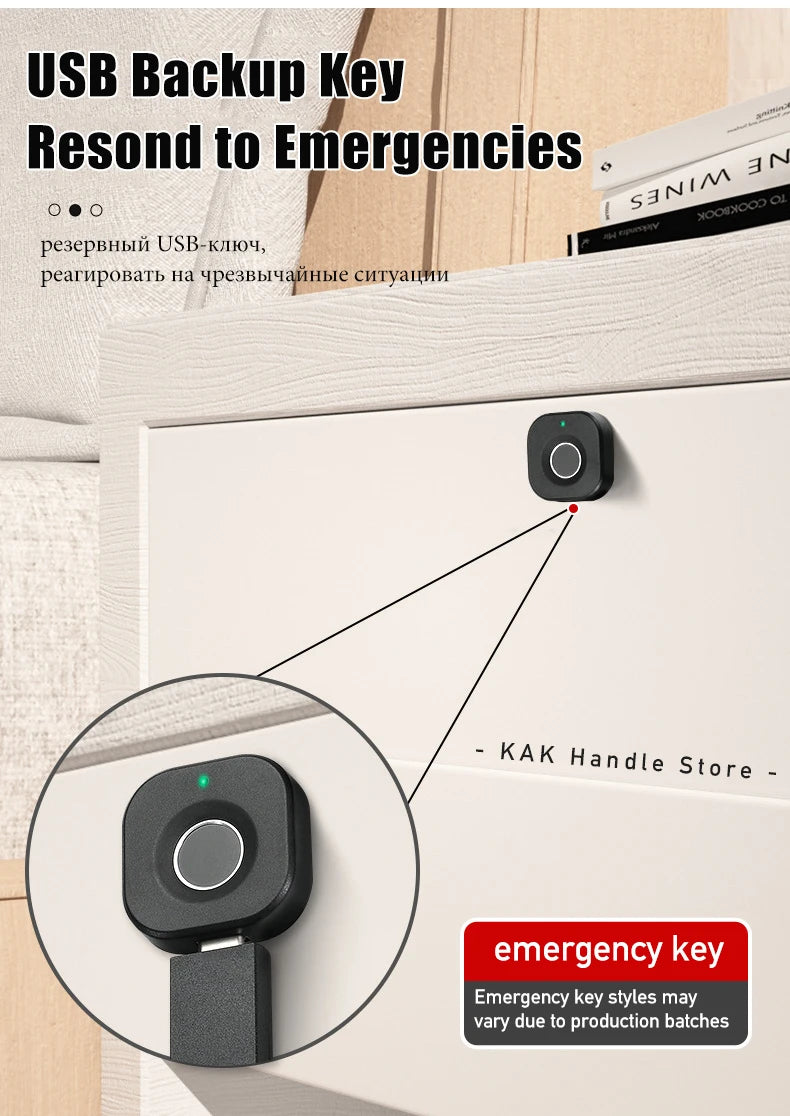 Biometric Fingerprint Keyless Cabinet Lock with Anti-Theft Smart Drawer Security and Long Standby
